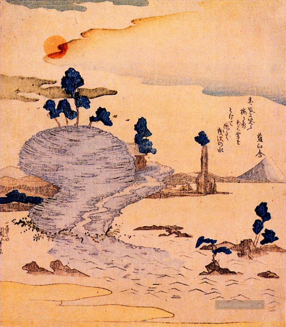 Insel enoshima die Fuji kann weit entfernt Utagawa Kuniyoshi Ukiyo e gesehen werden Ölgemälde